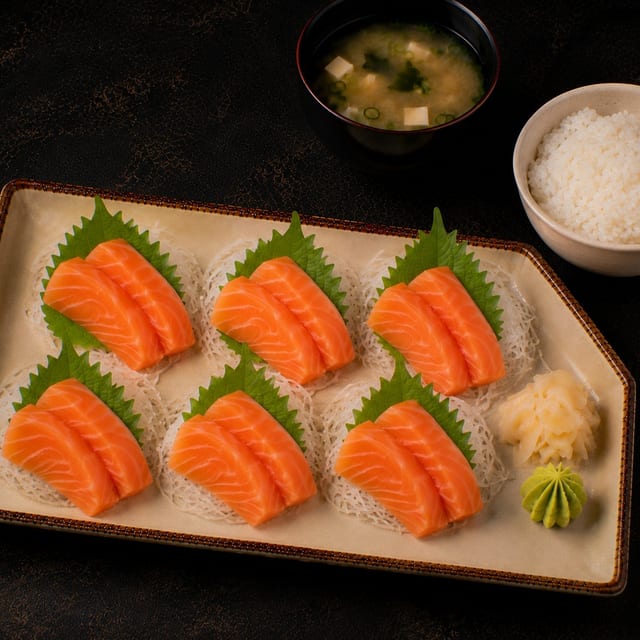 Salmon Sashimi.