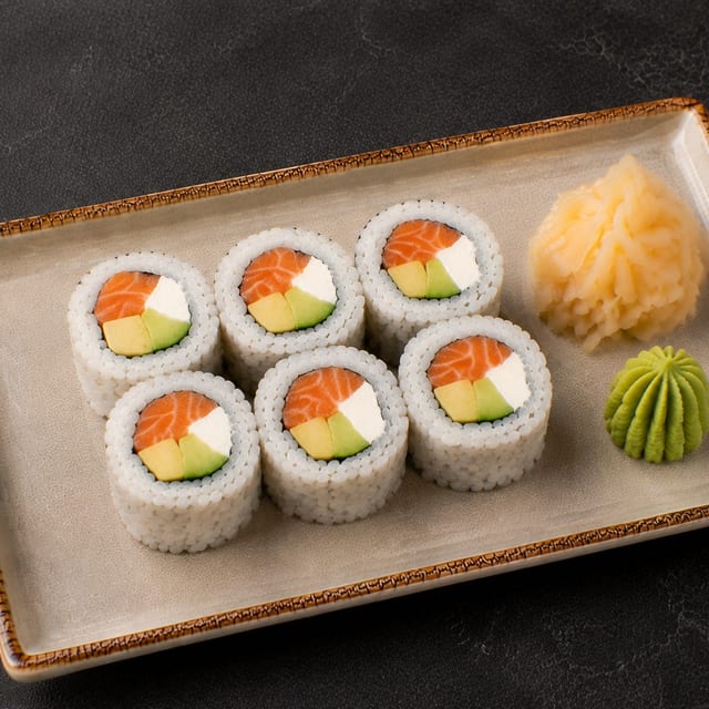 Salmon, Cheese, & Avocado Roll.